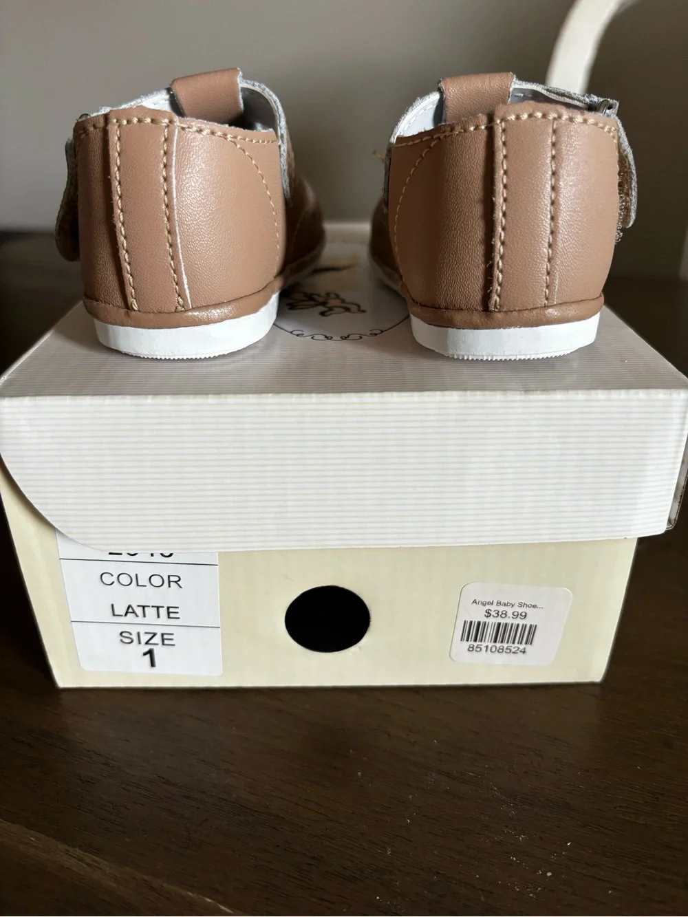 L'Amour Tan Mary Jane Baby Shoes